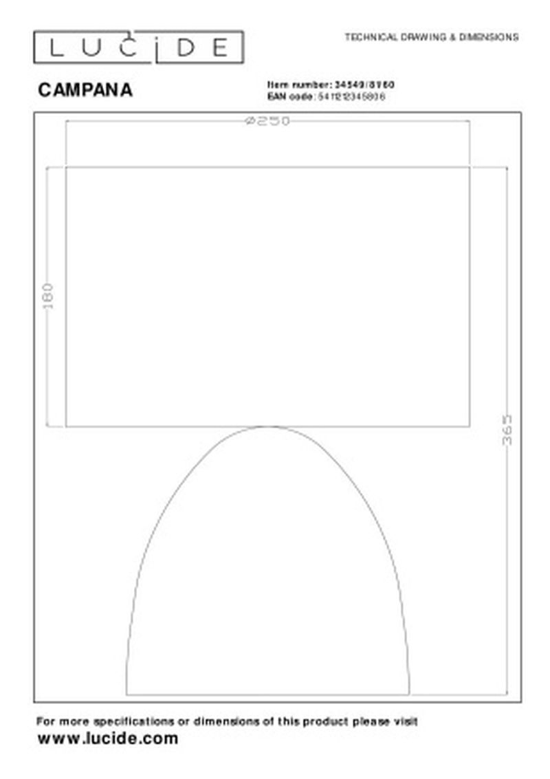 Lucide CAMPANA - Stolná lampa - 1xE27 - Transparent